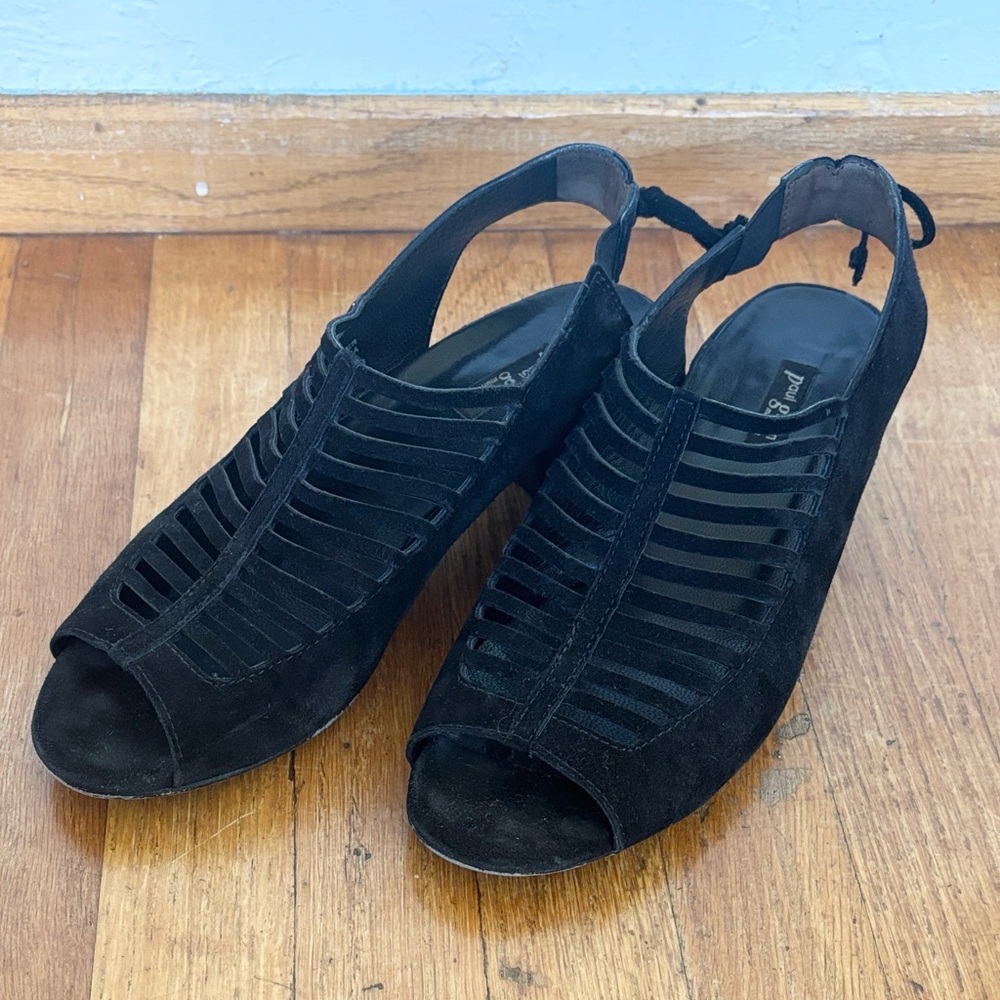 Paul Green Black Strappy Slingback Sandals